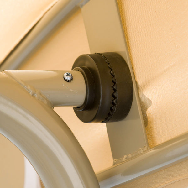 Balancelle de Jardin 3 Places Grand Confort Toit Inclinaison réglable épais Coussins Amovibles Polyester Acier époxy marron clair