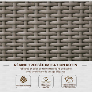 Jardinière avec treillis jardinière sur pied support pour plantes avec treillis bac à fleurs rectangulaire en résine tressée PE et acier dim. 103L x 29l x 103H cm gris