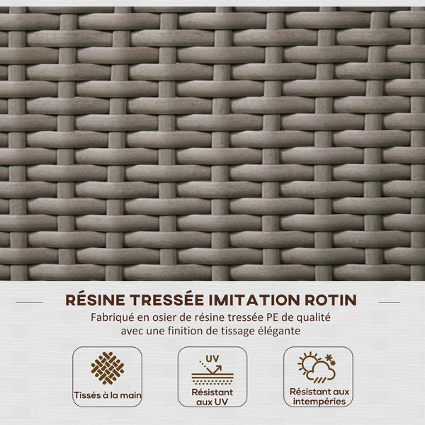 Jardinière avec treillis jardinière sur pied support pour plantes avec treillis bac à fleurs rectangulaire en résine tressée PE et acier dim. 103L x 29l x 103H cm gris