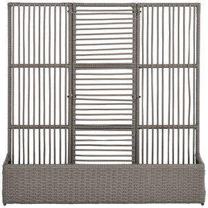 Jardinière avec treillis jardinière sur pied support pour plantes avec treillis bac à fleurs rectangulaire en résine tressée PE et acier dim. 103L x 29l x 103H cm gris