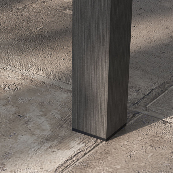 Table basse rectangulaire table de jardin plateau à lattes pour intérieur/extérieur en aluminium, dim. 100L x 60l x 37H cm, marron