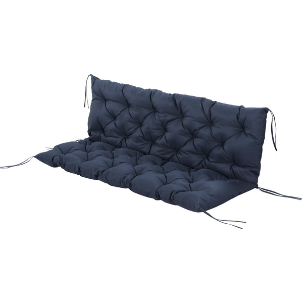 Coussin de banc matelas assise dossier pour banc de jardin coussin balancelle canapé 3 places grand confort 150 x 98 x 8 cm bleu