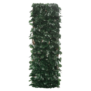 Haie artificielle feuilles murale brise-vue 2 panneaux longueur ajustable 295 x 70 cm treillis extensible feuillage réaliste en PE vert