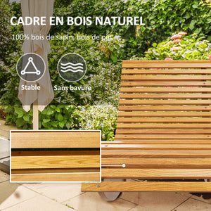 Chaise à bascule - Rocking chair d'extérieur jardin ergonomique avec siège à lattes et dossier haut en bois dim. 130L x 60l x 60H cm