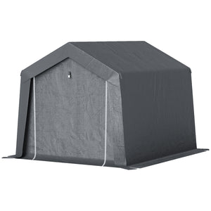 Abri de jardin, tente de stockage, 3 x 3 m, imperméable et anti-uv, cadre en acier galvanisé et grande porte, abri de vélo garage pour extérieur, gris foncé
