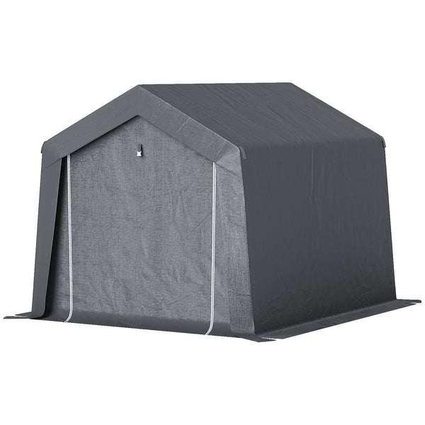 Abri de jardin, tente de stockage, 3 x 3 m, imperméable et anti-uv, cadre en acier galvanisé et grande porte, abri de vélo garage pour extérieur, gris foncé