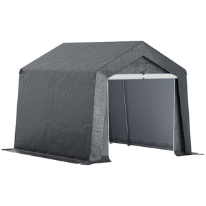 Abri de jardin, tente de stockage, 3 x 3 m, imperméable et anti-uv, cadre en acier galvanisé et grande porte, abri de vélo garage pour extérieur, gris foncé