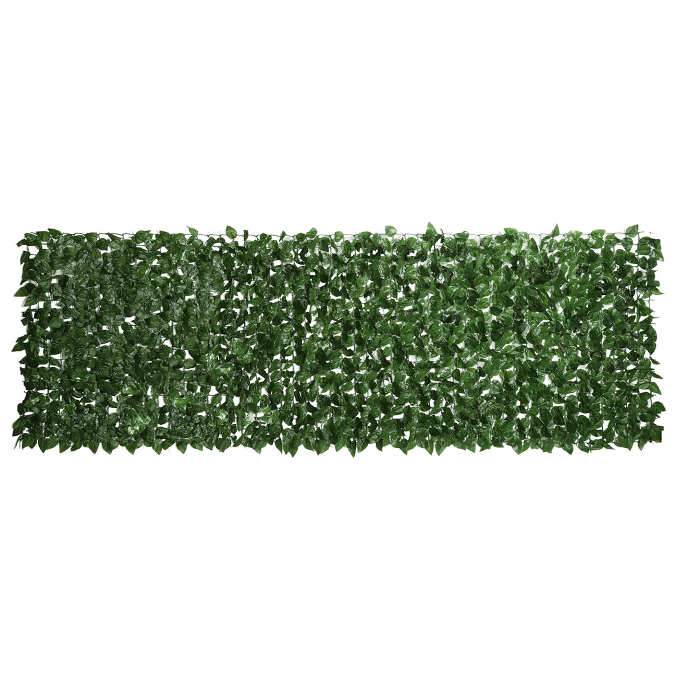 Haie Artificielle Brise-Vue décoration Rouleau 3L x 1H m Feuillage hêtre réaliste Anti-UV, feuilles en soie, Vert foncé