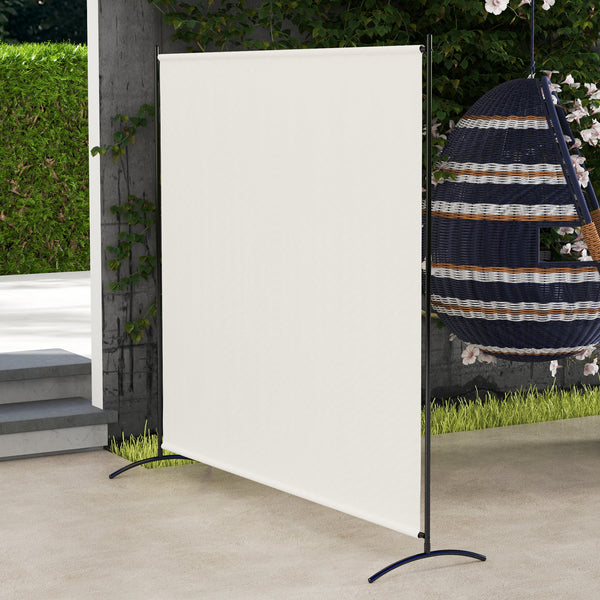 Paravent Extérieur à Panneau Unique, Séparateur de Pièce de 180H cm avec Protection UV30+, Panneau Brise-Vue avec Base Stable pour Intérieur et Extérieur, Beige