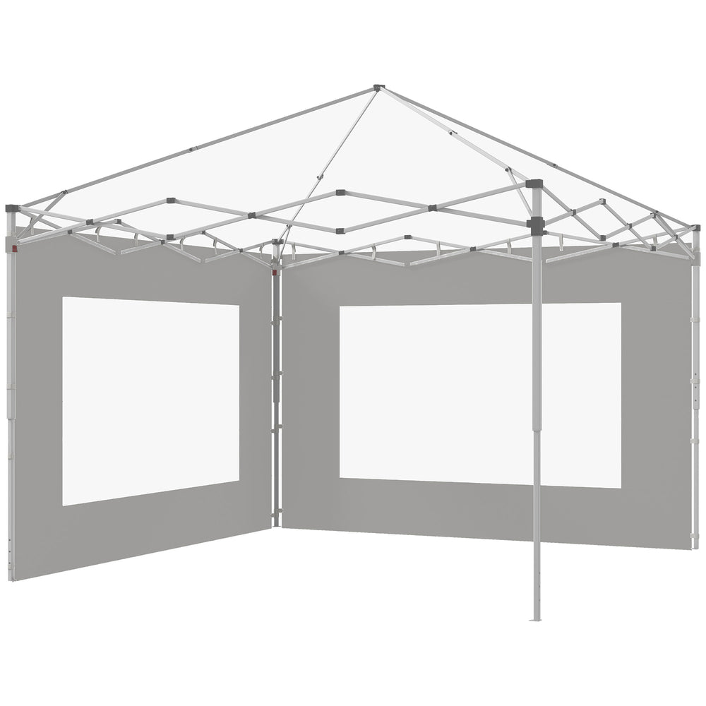 Lot de 2 panneaux latéraux de tente, barnum 295x195 cm, parois latérales de remplacement en tissu pour tonnelle de 6x3m ou 3x3 m, gris