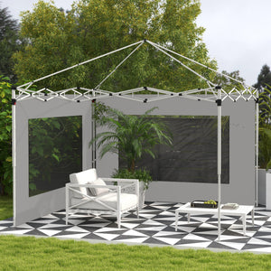 Lot de 2 panneaux latéraux de tente, barnum 295x195 cm, parois latérales de remplacement en tissu pour tonnelle de 6x3m ou 3x3 m, gris