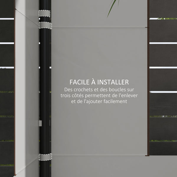 Lot de 2 panneaux latéraux de tente, barnum 295x195 cm, parois latérales de remplacement en tissu pour tonnelle de 6x3m ou 3x3 m, gris
