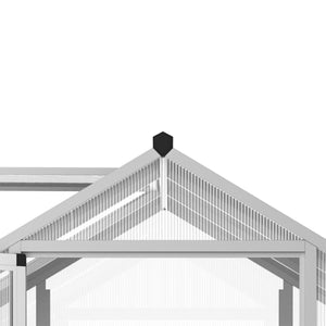 Serre de Jardin 3 x 2 m Aluminium Polycarbonate 5,5 m² Fondation Lucarne Porte loquet