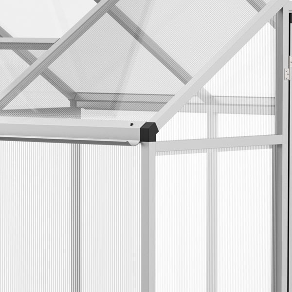 Serre de Jardin 3 x 2 m Aluminium Polycarbonate 5,5 m² Fondation Lucarne Porte loquet