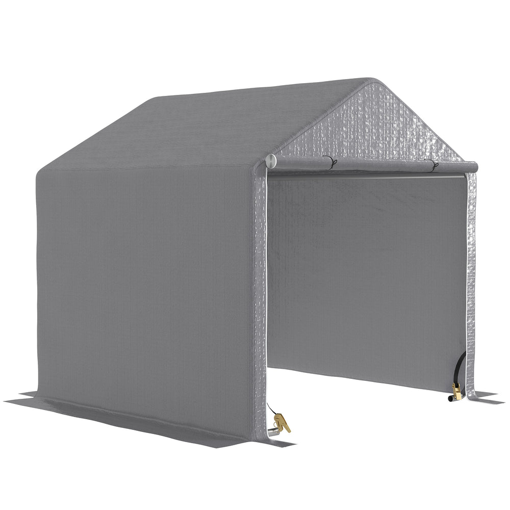 Abri de jardin 2 x 2 x 2 m abri vélo extérieur avec cadre en acier galvanisé, imperméable et résistant aux UV, tente de stockage pour vélo, moto, outils - gris