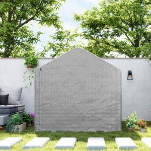 Abri de jardin 2 x 2 x 2 m abri vélo extérieur avec cadre en acier galvanisé, imperméable et résistant aux UV, tente de stockage pour vélo, moto, outils - gris