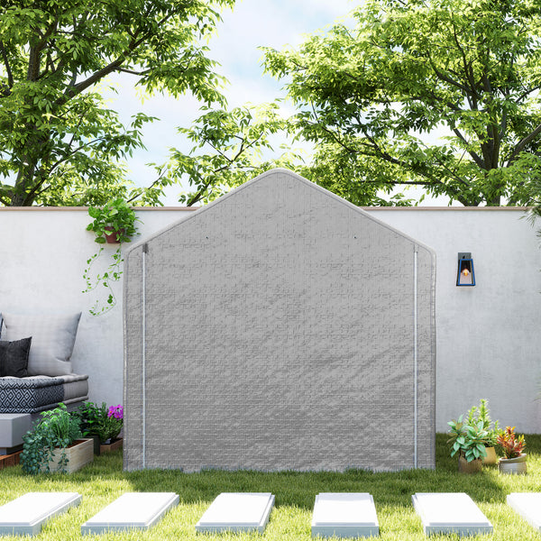 Abri de jardin 2 x 2 x 2 m abri vélo extérieur avec cadre en acier galvanisé, imperméable et résistant aux UV, tente de stockage pour vélo, moto, outils - gris