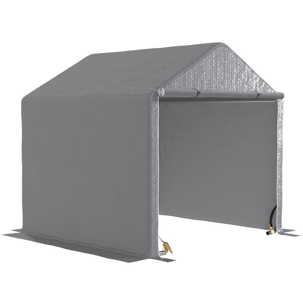 Abri de jardin 2 x 2 x 2 m abri vélo extérieur avec cadre en acier galvanisé, imperméable et résistant aux UV, tente de stockage pour vélo, moto, outils - gris
