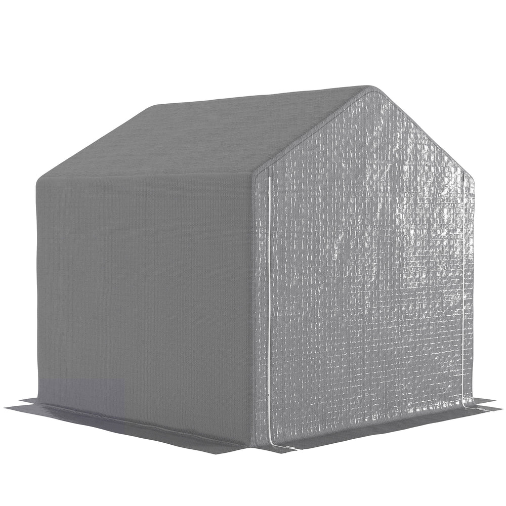 Abri de jardin 2 x 2 x 2 m abri vélo extérieur avec cadre en acier galvanisé, imperméable et résistant aux UV, tente de stockage pour vélo, moto, outils - gris