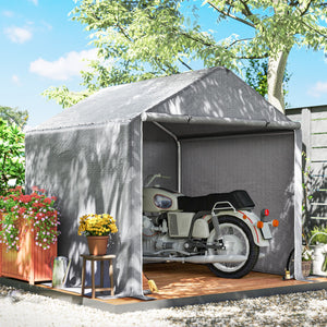 Abri de jardin 2 x 2 x 2 m abri vélo extérieur avec cadre en acier galvanisé, imperméable et résistant aux UV, tente de stockage pour vélo, moto, outils - gris