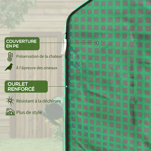 Bâche de remplacement pour serre de jardin 140 x 143 x 190 cm film de remplacement pour serre avec fenêtre et porte à fermeture éclair anti-UV Protection des plantes pour le jardin Vert