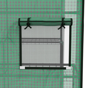 Bâche de remplacement pour serre de jardin 140 x 143 x 190 cm film de remplacement pour serre avec fenêtre et porte à fermeture éclair anti-UV Protection des plantes pour le jardin Vert
