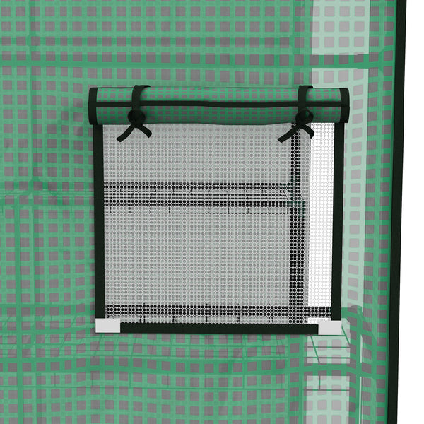 Bâche de remplacement pour serre de jardin 140 x 143 x 190 cm film de remplacement pour serre avec fenêtre et porte à fermeture éclair anti-UV Protection des plantes pour le jardin Vert