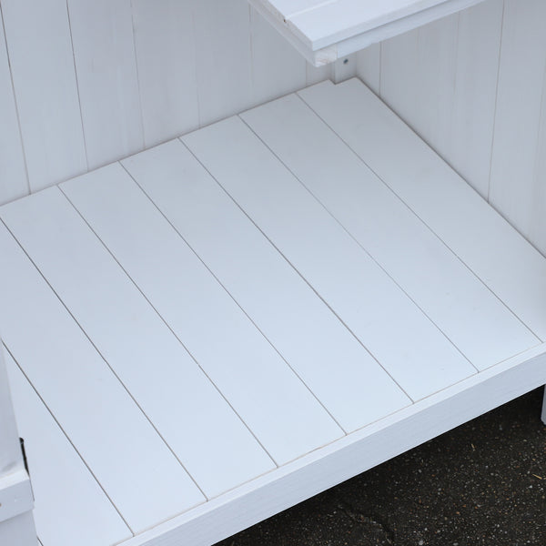 Abri de jardin en bois cabane de jardin exterieur armoire de jardin avec toit bitumé 3 étagères porte avec loquet rangement et stockage extérieurs pour terrasse 77,5 x 54,2 x 179,5 cm blanc