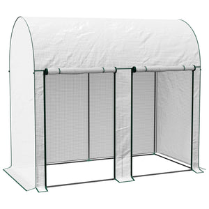 Serre de jardin PE, serre de balcon, bâche renforcée 140 g/m², châssis en acier, 2 portes zippées enroulables, pour légumes plantes fleurs, intérieur et extérieur, 200 x 100 x 178 cm, blanc