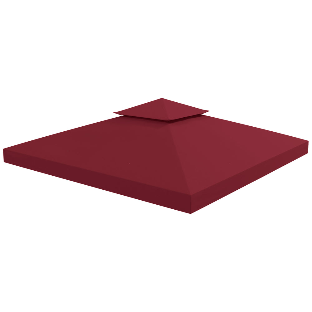 Toit de Remplacement pour pavillon de Jardin Toile de Rechange pour pavillon tonnelle Tente 3 x 3 m Rouge vineux