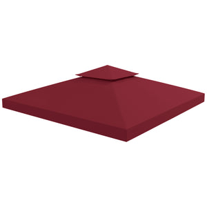 Toit de Remplacement pour pavillon de Jardin Toile de Rechange pour pavillon tonnelle Tente 3 x 3 m Rouge vineux