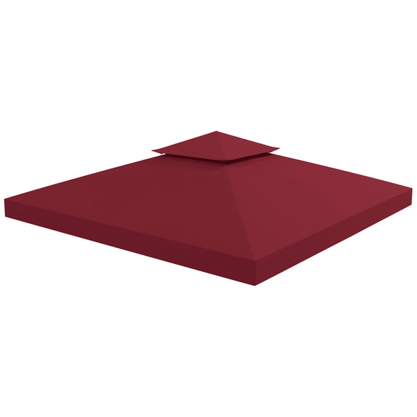 Toit de Remplacement pour pavillon de Jardin Toile de Rechange pour pavillon tonnelle Tente 3 x 3 m Rouge vineux