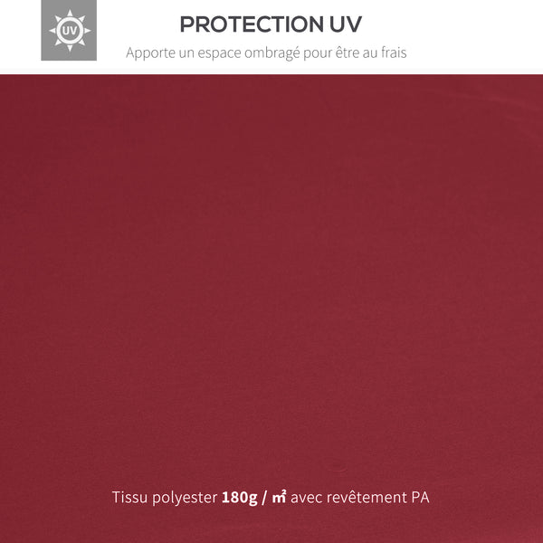 Toit de Remplacement pour pavillon de Jardin Toile de Rechange pour pavillon tonnelle Tente 3 x 3 m Rouge vineux