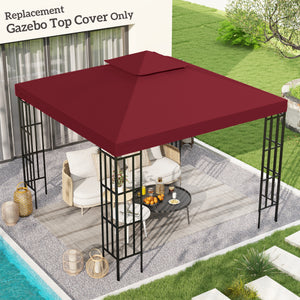 Toit de Remplacement pour pavillon de Jardin Toile de Rechange pour pavillon tonnelle Tente 3 x 3 m Rouge vineux