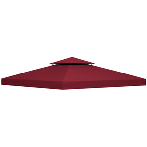 Toit de Remplacement pour pavillon de Jardin Toile de Rechange pour pavillon tonnelle Tente 3 x 3 m Rouge vineux