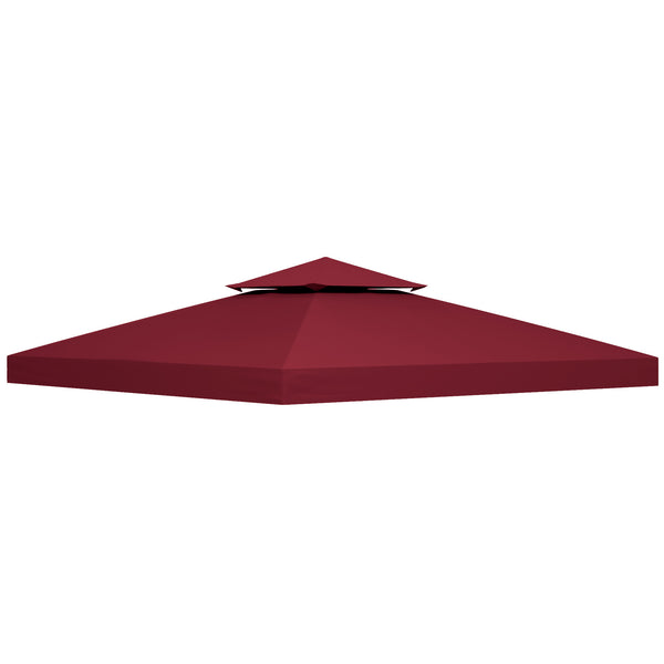 Toit de Remplacement pour pavillon de Jardin Toile de Rechange pour pavillon tonnelle Tente 3 x 3 m Rouge vineux
