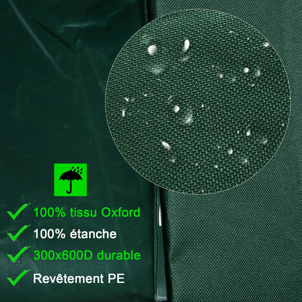 Housse de Protection Étanche Housse Salon de Jardin 600D Oxford Tissu Bâche Salon de Jardin Extérieur Imperméable rectangulaire 210L x 140l x 80H cm Vert