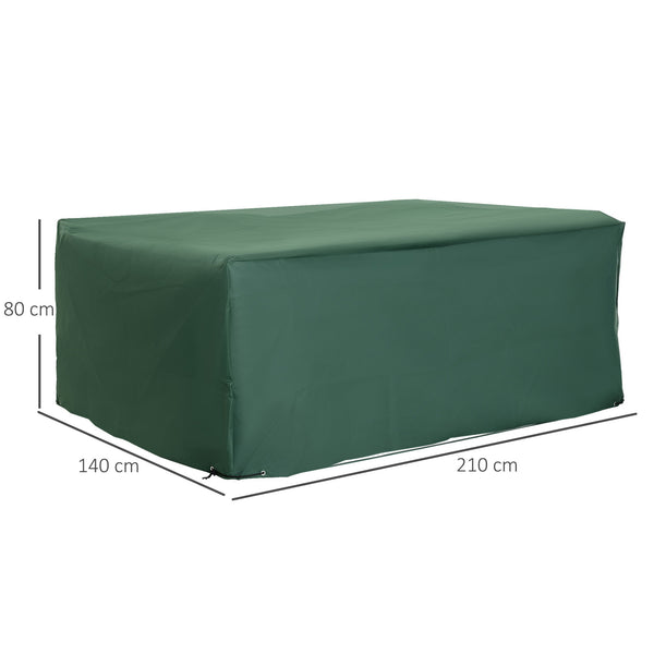 Housse de Protection Étanche Housse Salon de Jardin 600D Oxford Tissu Bâche Salon de Jardin Extérieur Imperméable rectangulaire 210L x 140l x 80H cm Vert