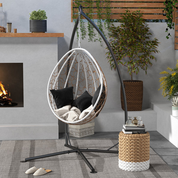 Support pour Fauteuil Suspendu - Pied Fauteuil Suspendu, hauteur 215 cm - Charge Max. recommandée 130 Kg, métal noir