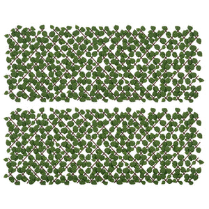 Lot de 2 haies artificielles Treillis Extensible - Brise-Vue canisse végétale Feuillage réaliste, intérieur extérieur, 2 x 1 m