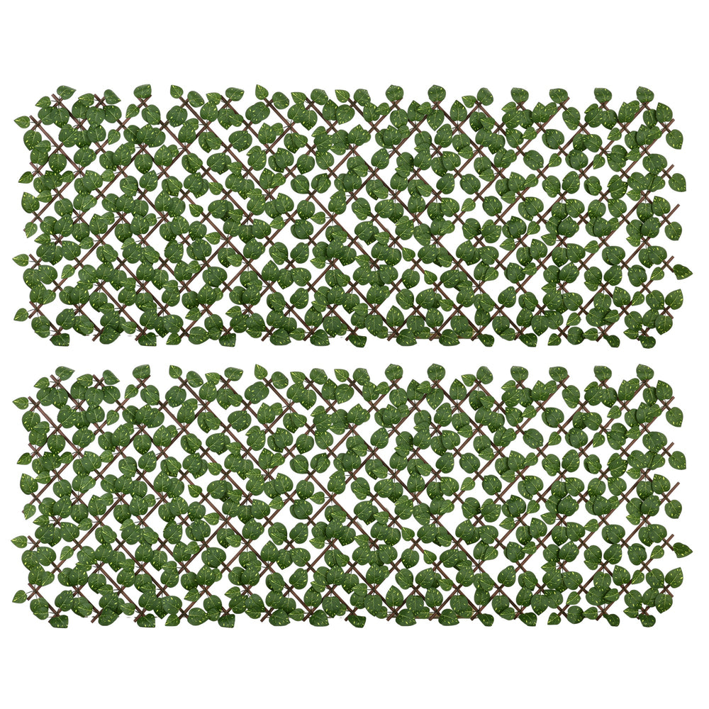 Lot de 2 haies artificielles Treillis Extensible - Brise-Vue canisse végétale Feuillage réaliste, intérieur extérieur, 2 x 1 m
