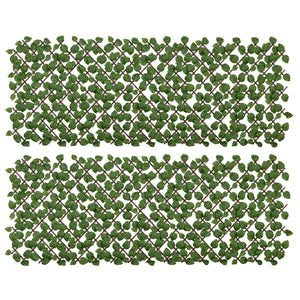 Lot de 2 haies artificielles Treillis Extensible - Brise-Vue canisse végétale Feuillage réaliste, intérieur extérieur, 2 x 1 m