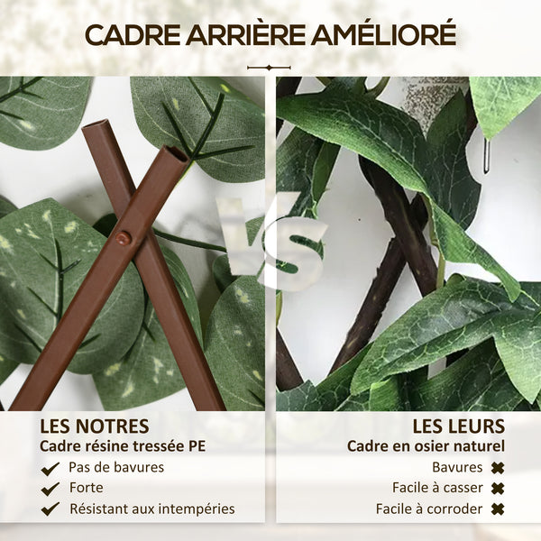 Lot de 2 haies artificielles Treillis Extensible - Brise-Vue canisse végétale Feuillage réaliste, intérieur extérieur, 2 x 1 m