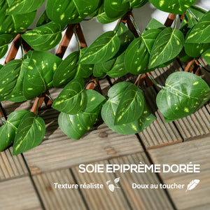 Lot de 2 haies artificielles Treillis Extensible - Brise-Vue canisse végétale Feuillage réaliste, intérieur extérieur, 2 x 1 m