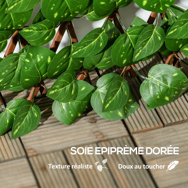 Lot de 2 haies artificielles Treillis Extensible - Brise-Vue canisse végétale Feuillage réaliste, intérieur extérieur, 2 x 1 m