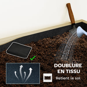 Séparateur de pièce avec 6 bacs à plantes, paravent extérieur pliable à 3 panneaux avec trou de drainage et doublure, pour l'intérieur et l'extérieur, patio, balcon, salon, bois naturel