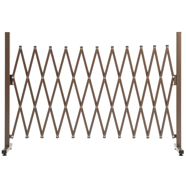 Barrière Extensible rétractable barrière de sécurité 300L x 31l x 104H cm alu métal Chocolat
