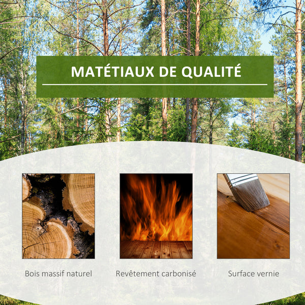 Étagère à Fleurs en Bois Supports de Pots Porte Plante Bois 6 tablettes - dim. 98L x 28l x 95H cm - Bois de Sapin traité carbonisation pour Intérieur Jardin Terrasse Balcon