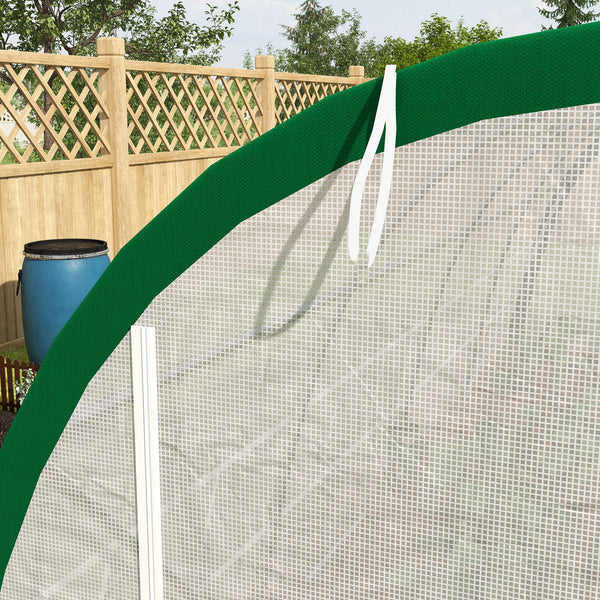 Serre de Jardin Tunnel 18 m² serre à tomates dim. 6L x 3l x 2H m - 8 fenêtres, Porte zippée Enroulable - châssis Tubulaire Acier galvanisé, bâche PE Haute densité Blanc