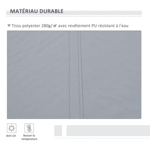 Store banne manuel rétractable 395 x 245 cm store exterieur terrasse avec manivelle, angle réglable 45°-85°, aluminium et polyester 280 g/m², protection UV, auvent de terrasse, gris